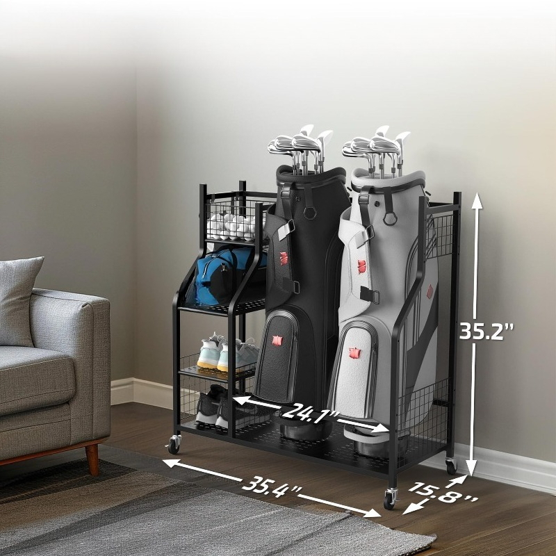 Golf Equipment Garage Storage - Opbergrek voor golftassen, displaystandaard voor clubs,