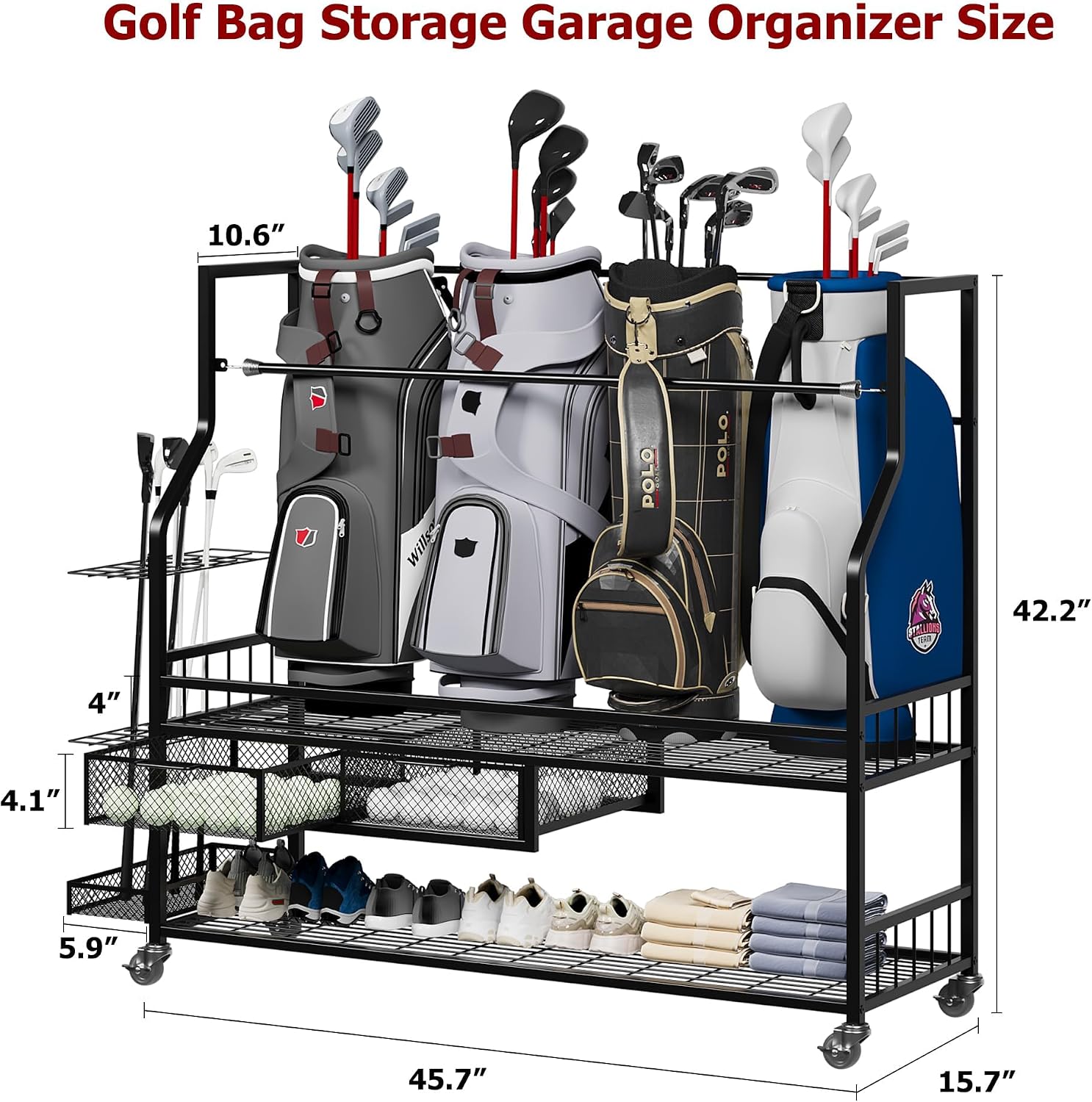 Golftas-opbergrek met lade, bi - Golf Equipment Garage Storage recensie en prijs